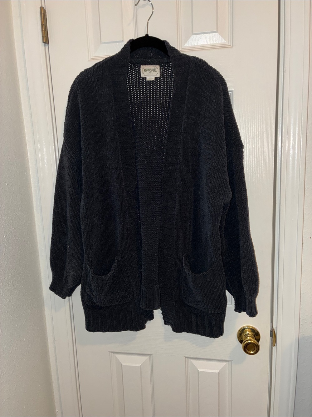 American Eagle Outfitters Black Open-Front Knit Cardigan